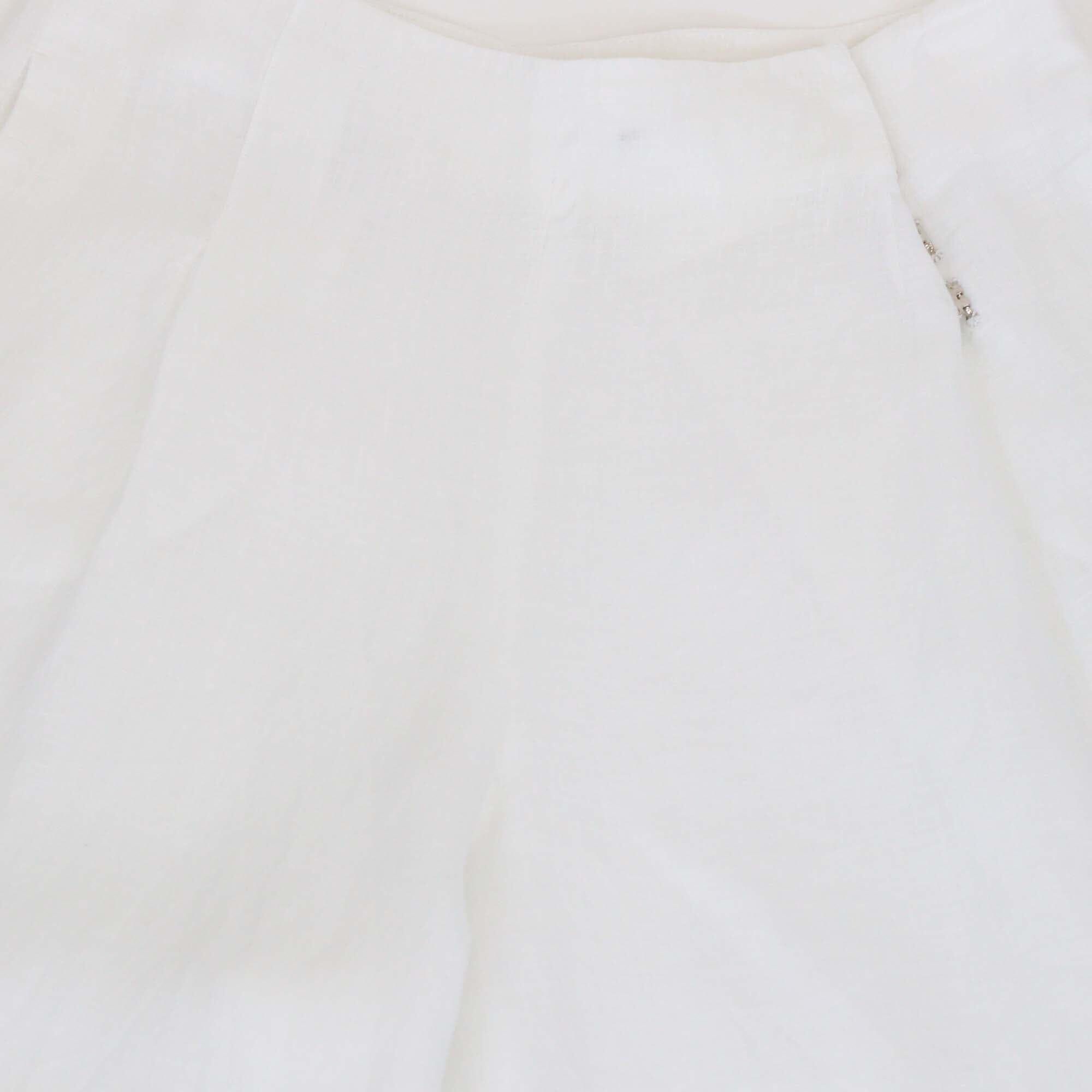 Loro Piana White Linen Wide Leg Trouser Womens Loro Piana 