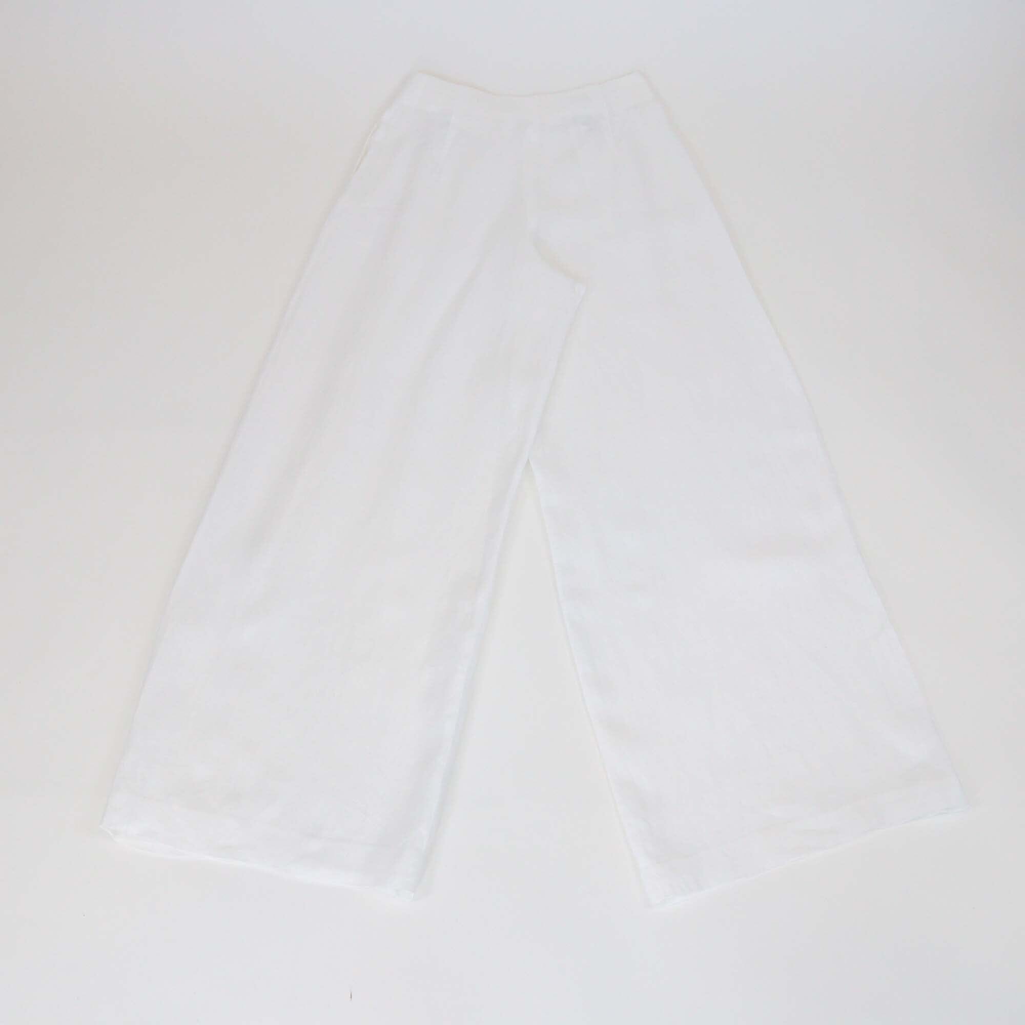 Loro Piana White Linen Wide Leg Trouser Womens Loro Piana 