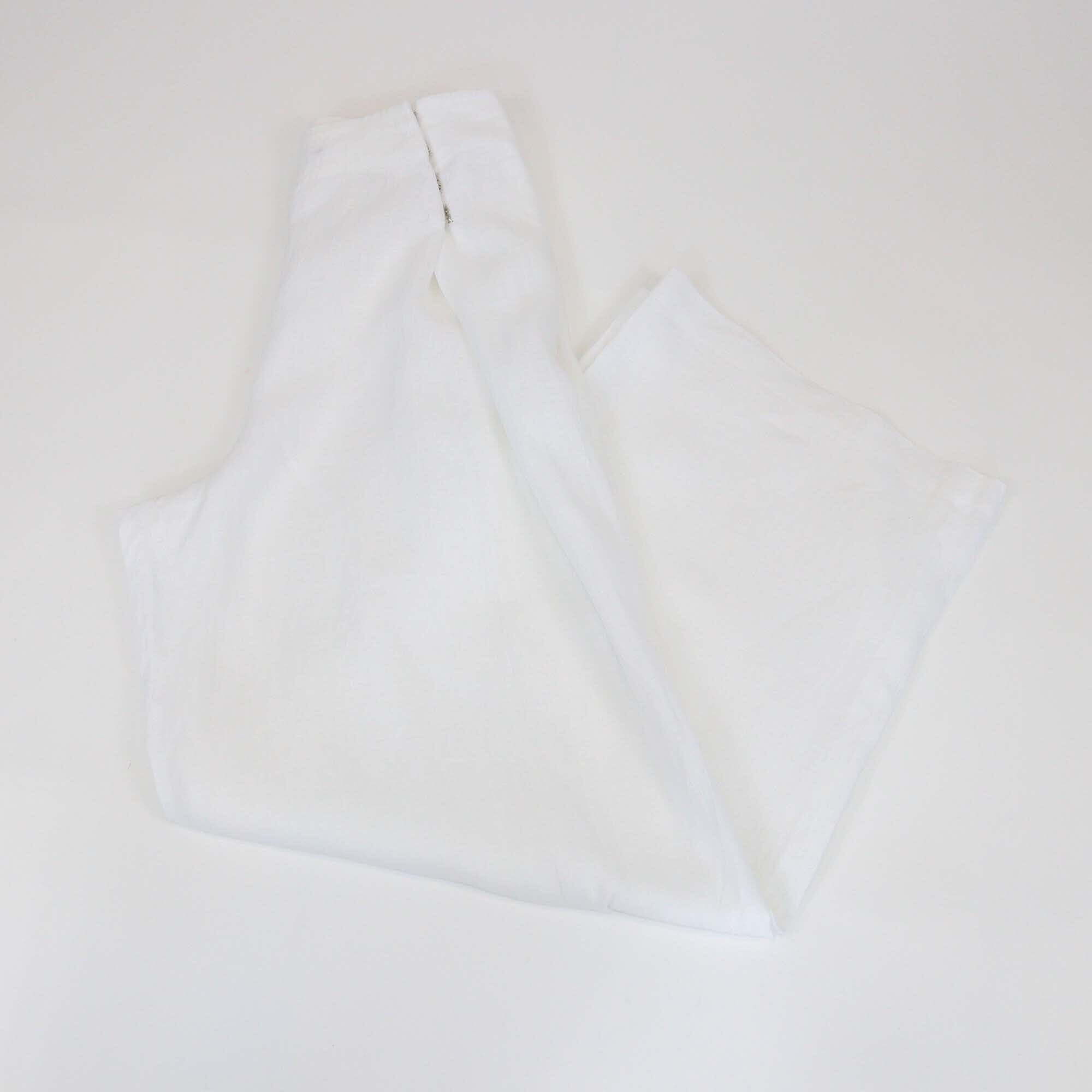 Loro Piana White Linen Wide Leg Trouser Womens Loro Piana 