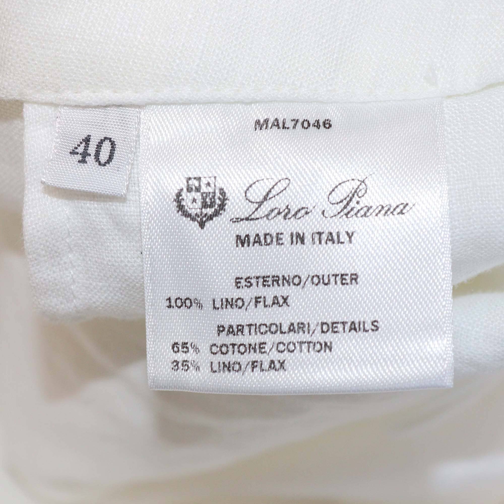 Loro Piana White Linen Wide Leg Trouser Womens Loro Piana 