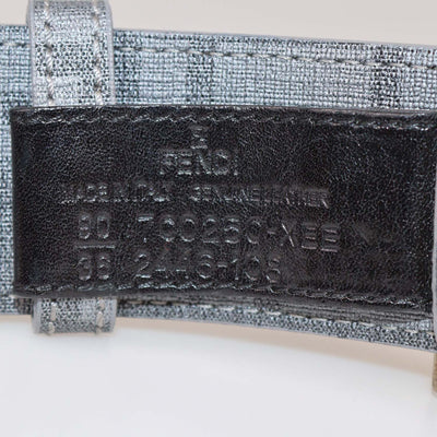 Fendi Grey Zucca Coated Canvas Enamel FF Buckle Belt