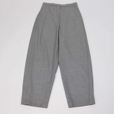 Loewe Black/White Blend Wool Checkered Wide Leg Pants