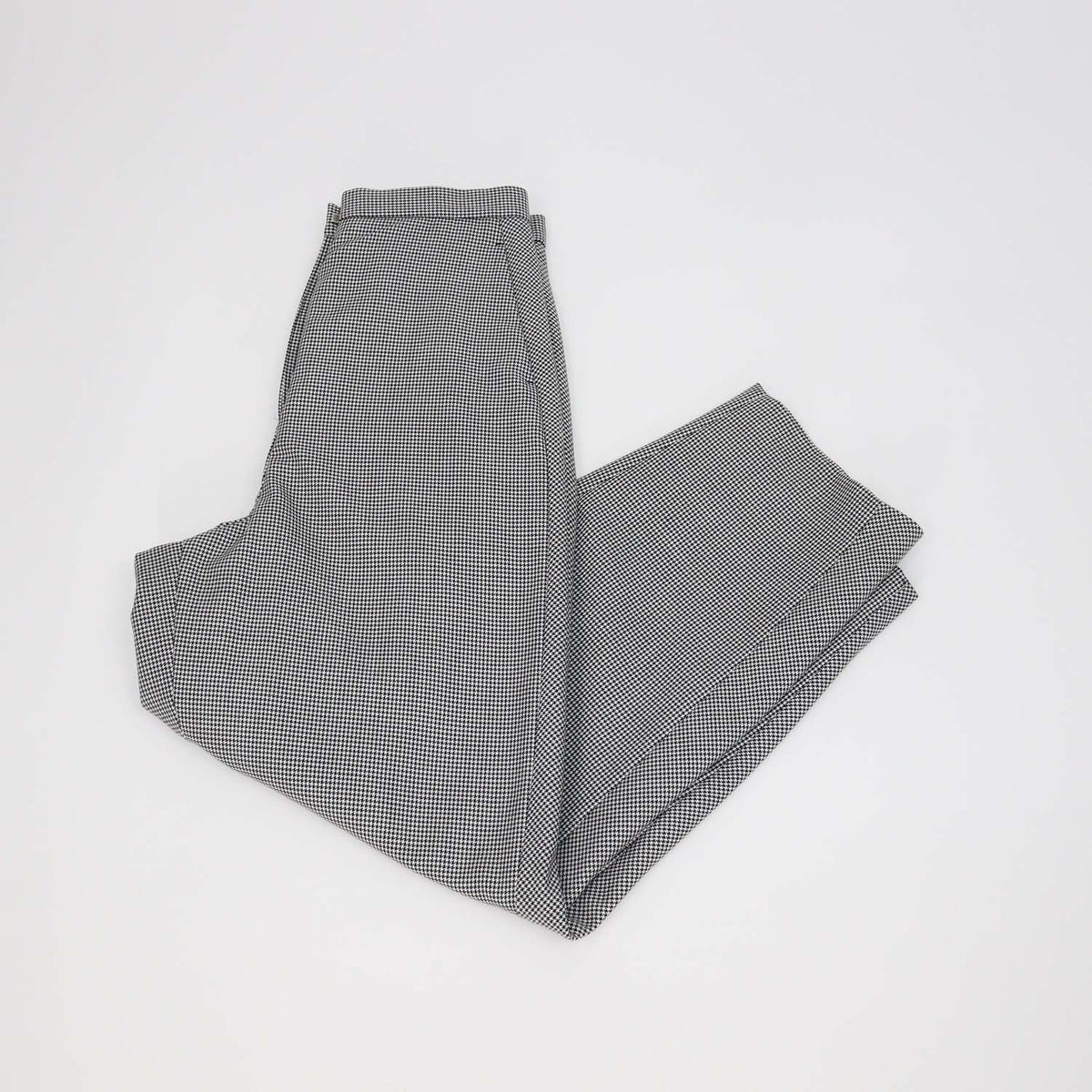 Loewe Black/White Blend Wool Checkered Wide Leg Pants