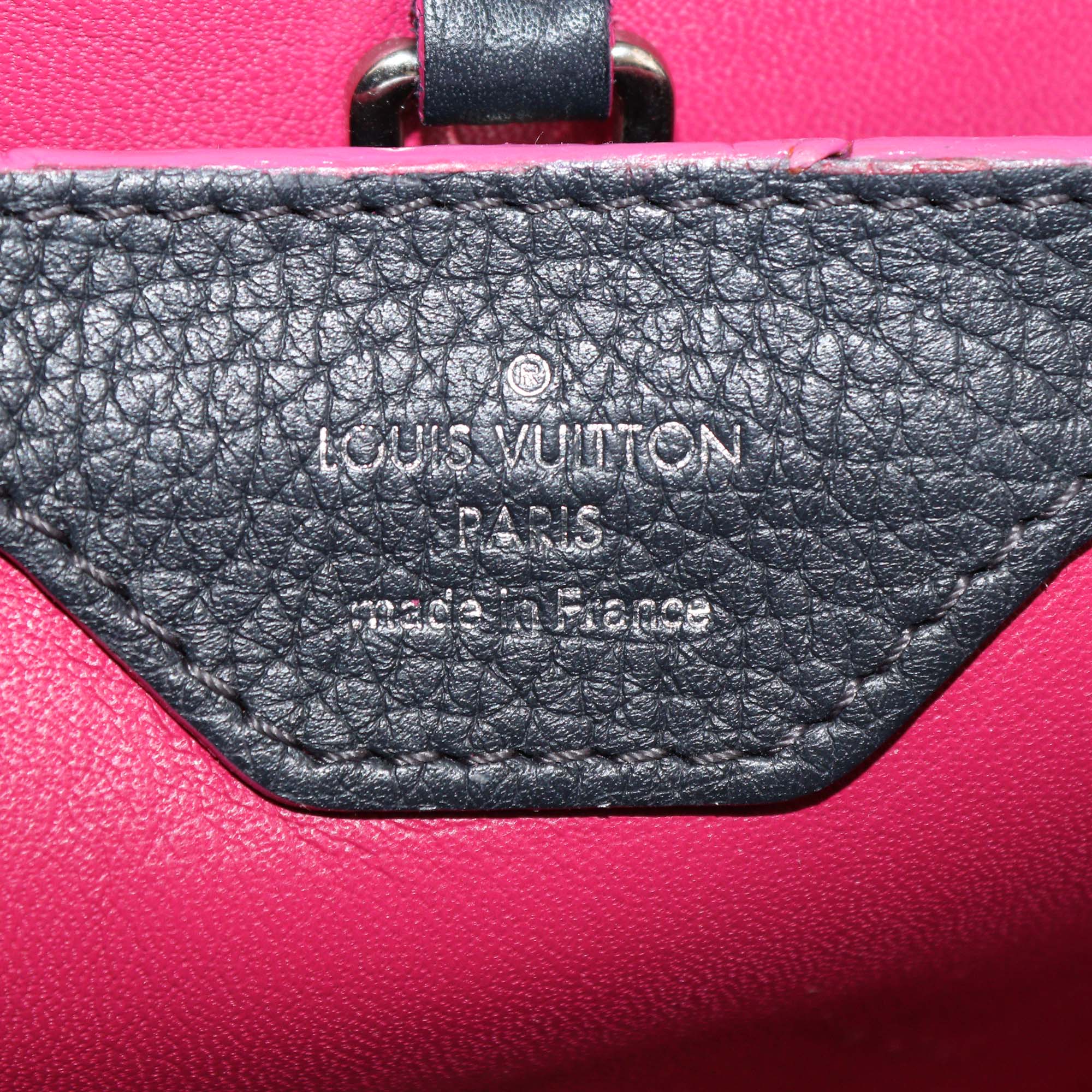 Louis Vuitton Black/Fuchsia Leather Capucines BB Bag
