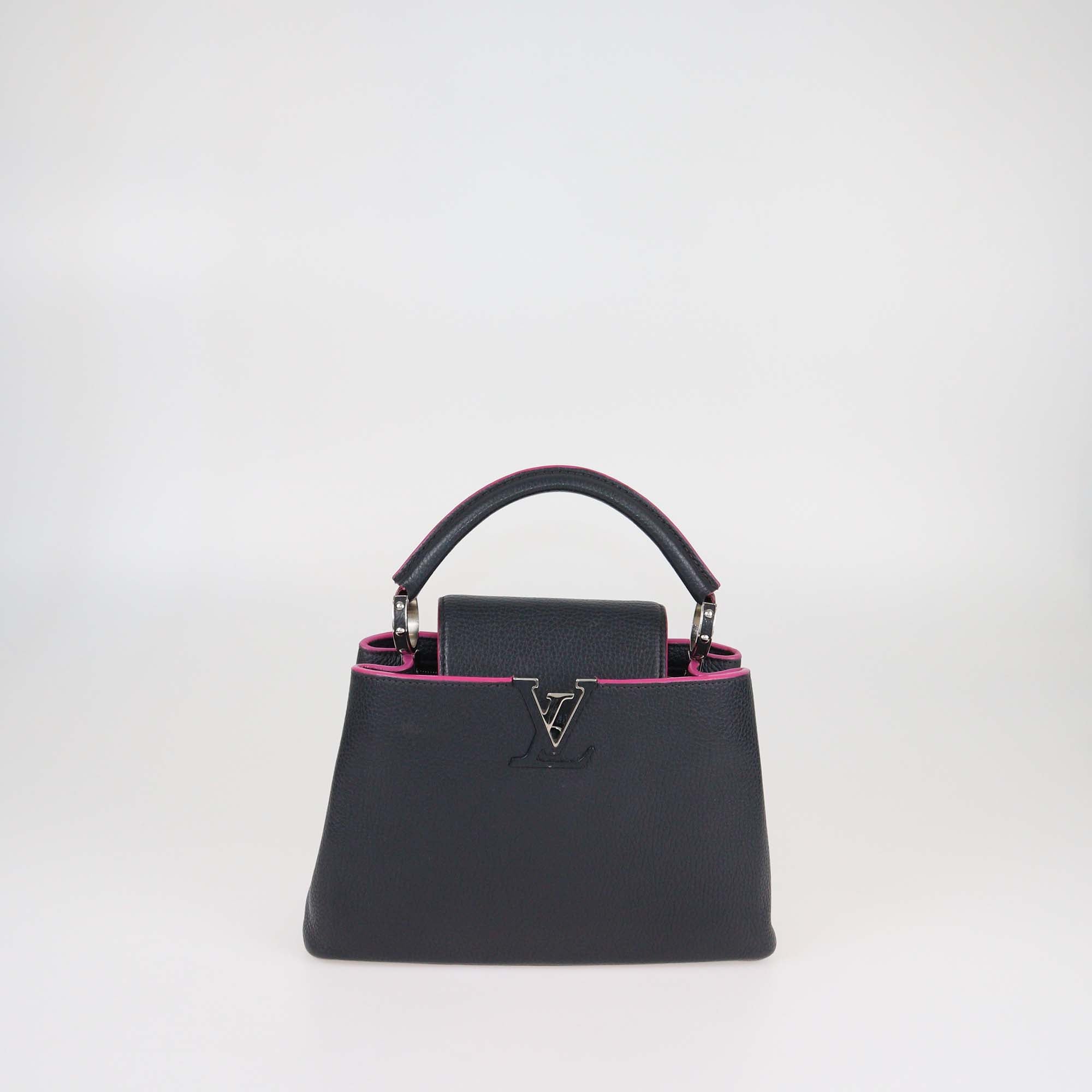Louis Vuitton Black/Fuchsia Leather Capucines BB Bag