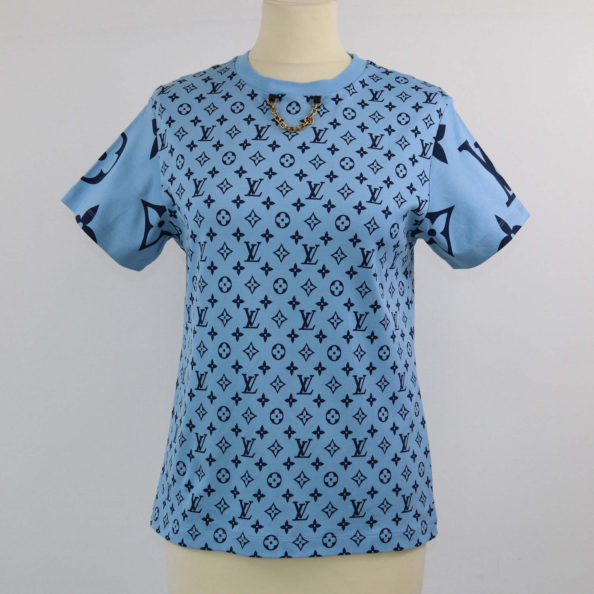 Louis Vuitton Light Blue Monogram T-Shirt Womens Louis Vuitton 