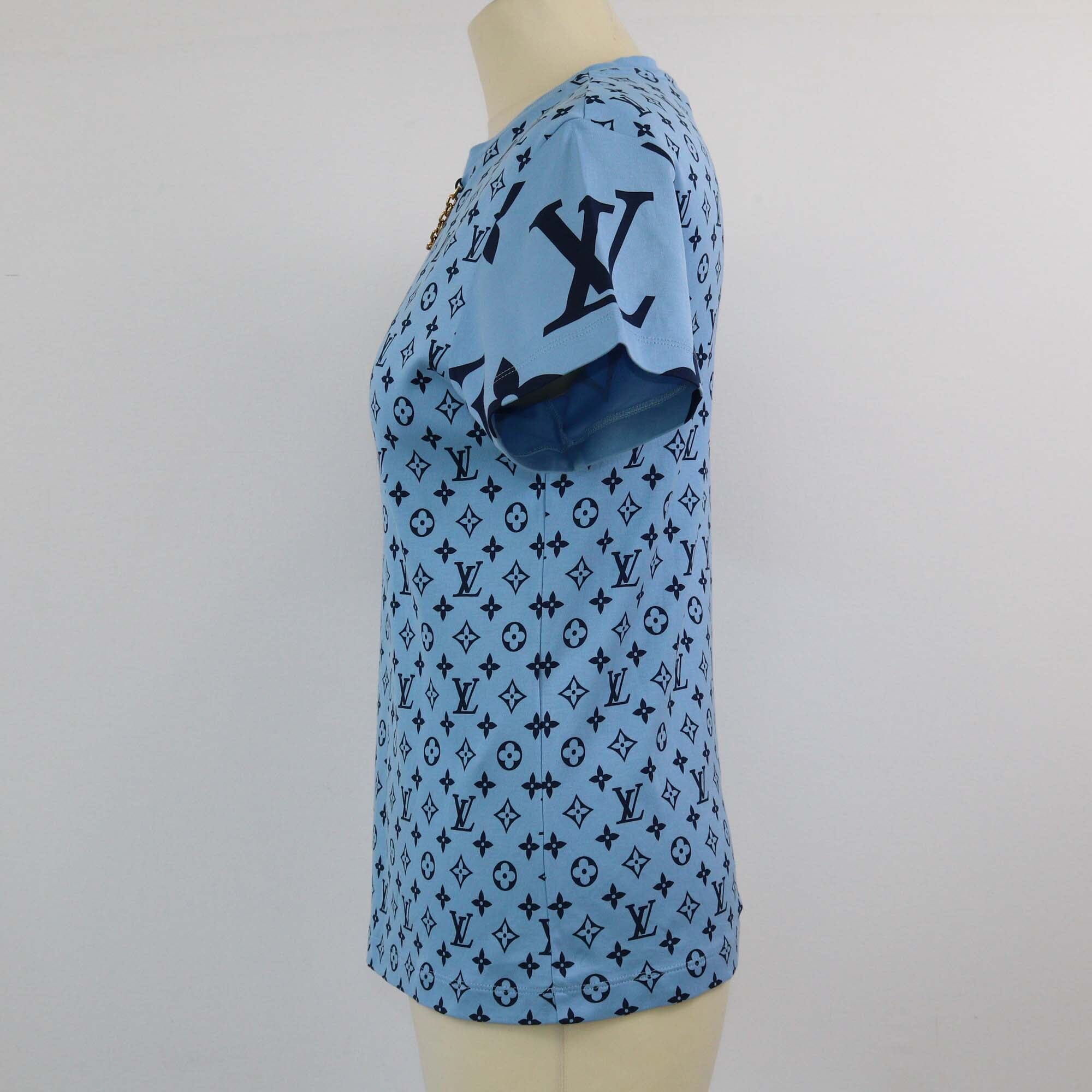 Louis Vuitton Light Blue Monogram T-Shirt Womens Louis Vuitton 