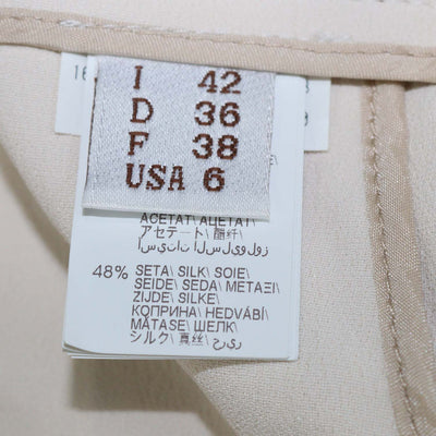 Brunello Cucinelli Ivory Acetate Silk Blend Straight Cut Pants