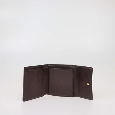 Louis Vuitton Damier Ebene Canvas Tri Fold Wallet Womens Louis Vuitton 