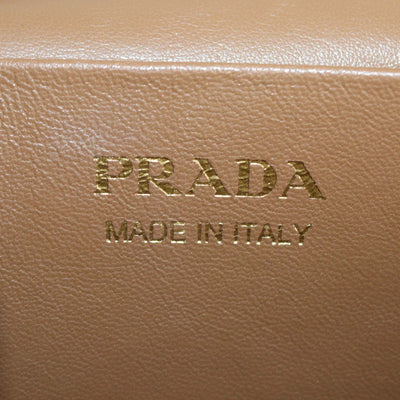 Prada White Leather Mini Vanity Top Handle Bag