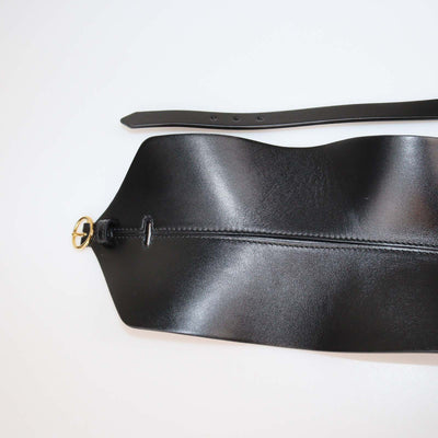 Alaia Black Leather Double Bustier Belt