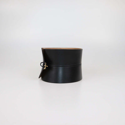 Alaia Black Leather Double Bustier Belt