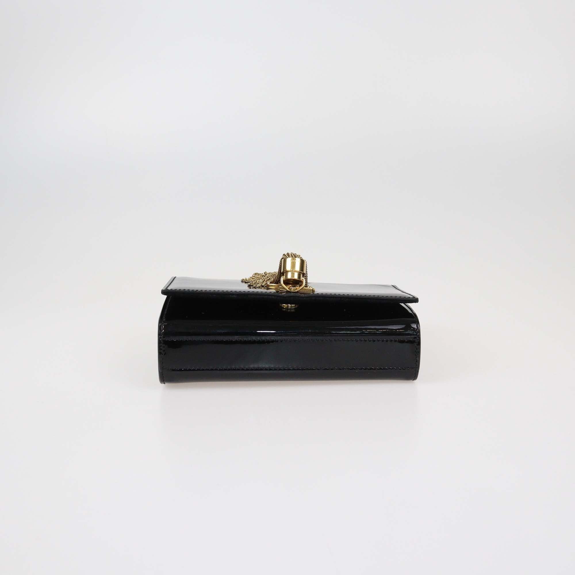 Saint Laurent Black Patent Leather Small Kate Tassel Crossbody Bag Womens Saint Laurent 