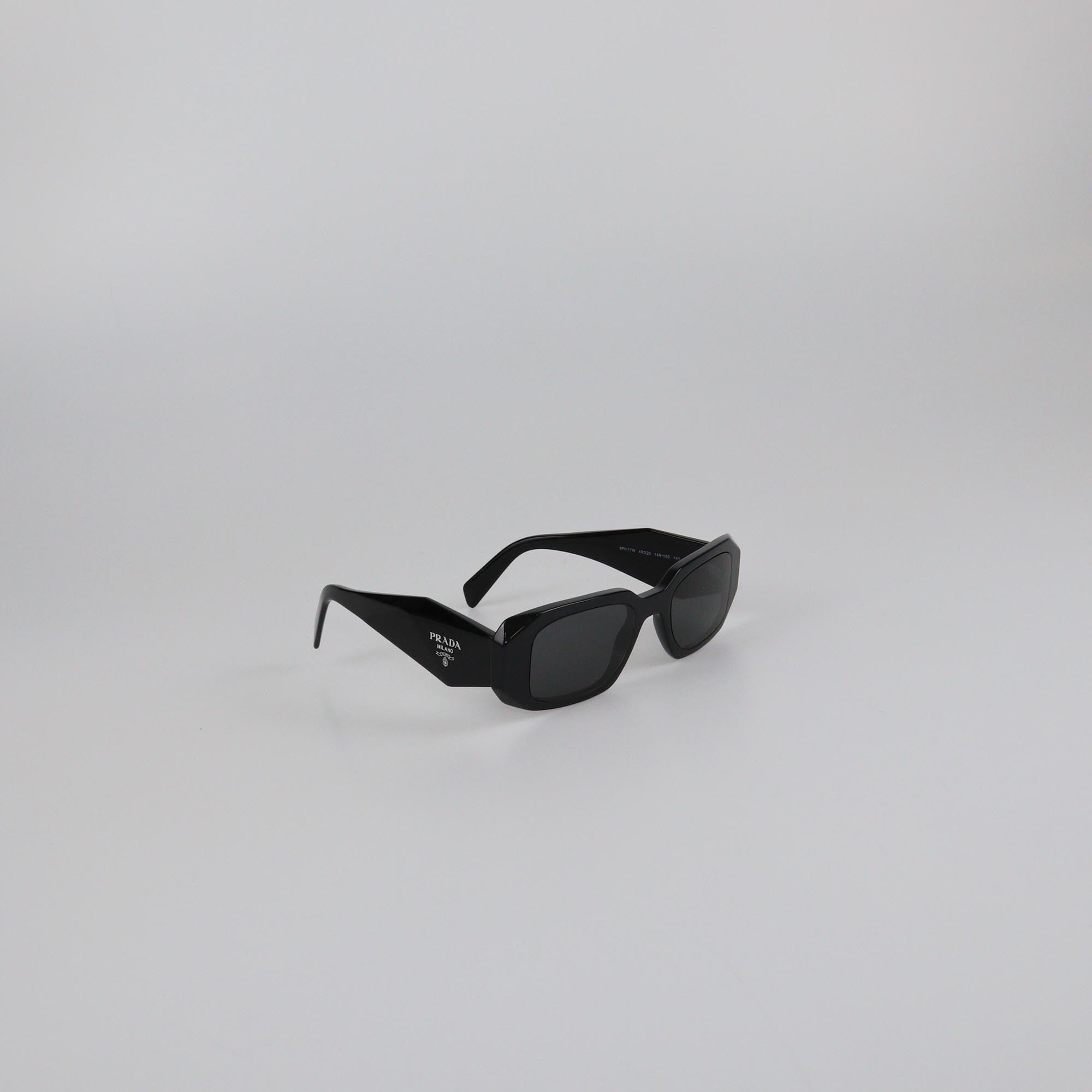 Prada Black Symbole Rectangular Sunglasses Womens Prada 