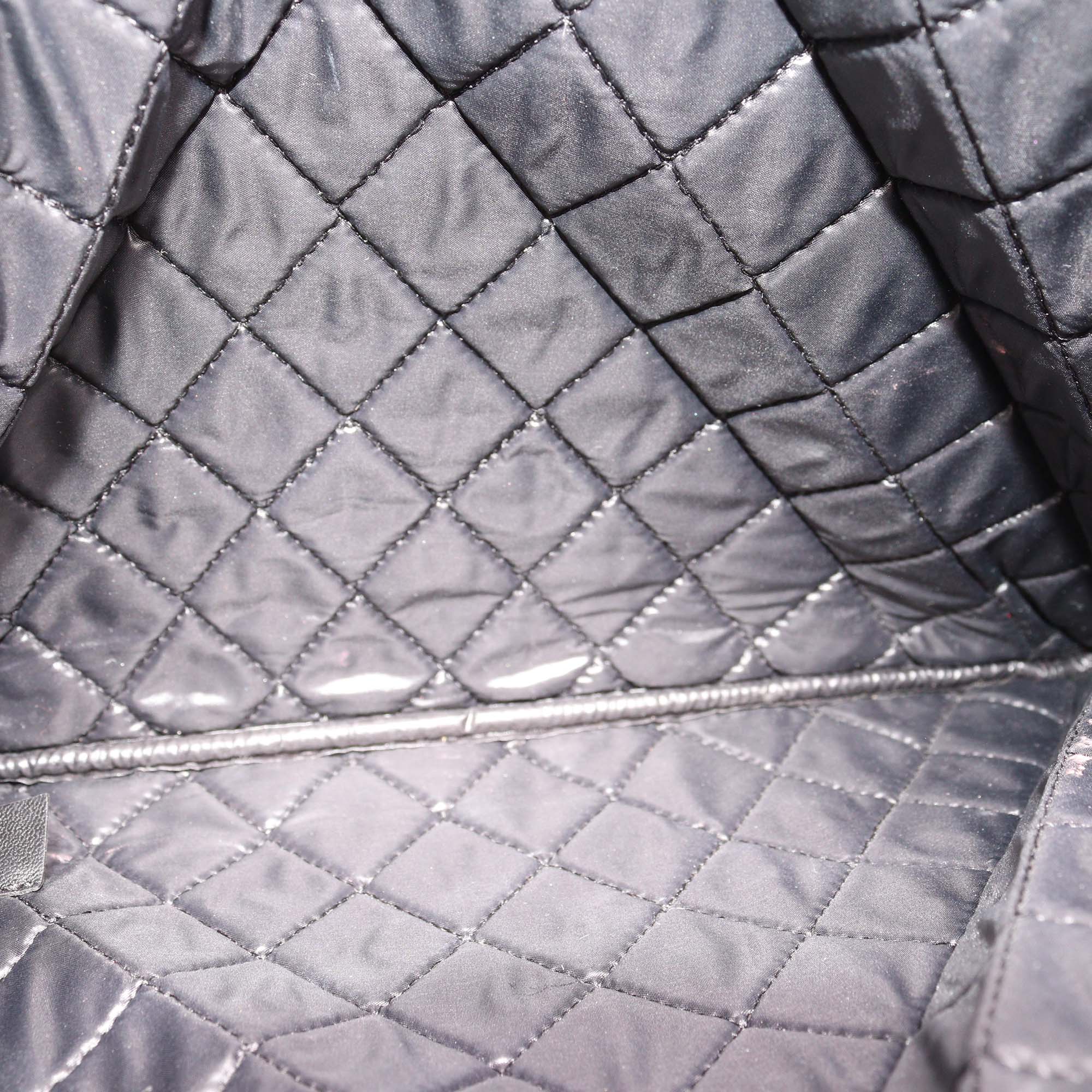 Chanel Black Quilted Patent Leather Medium O Case Clutch