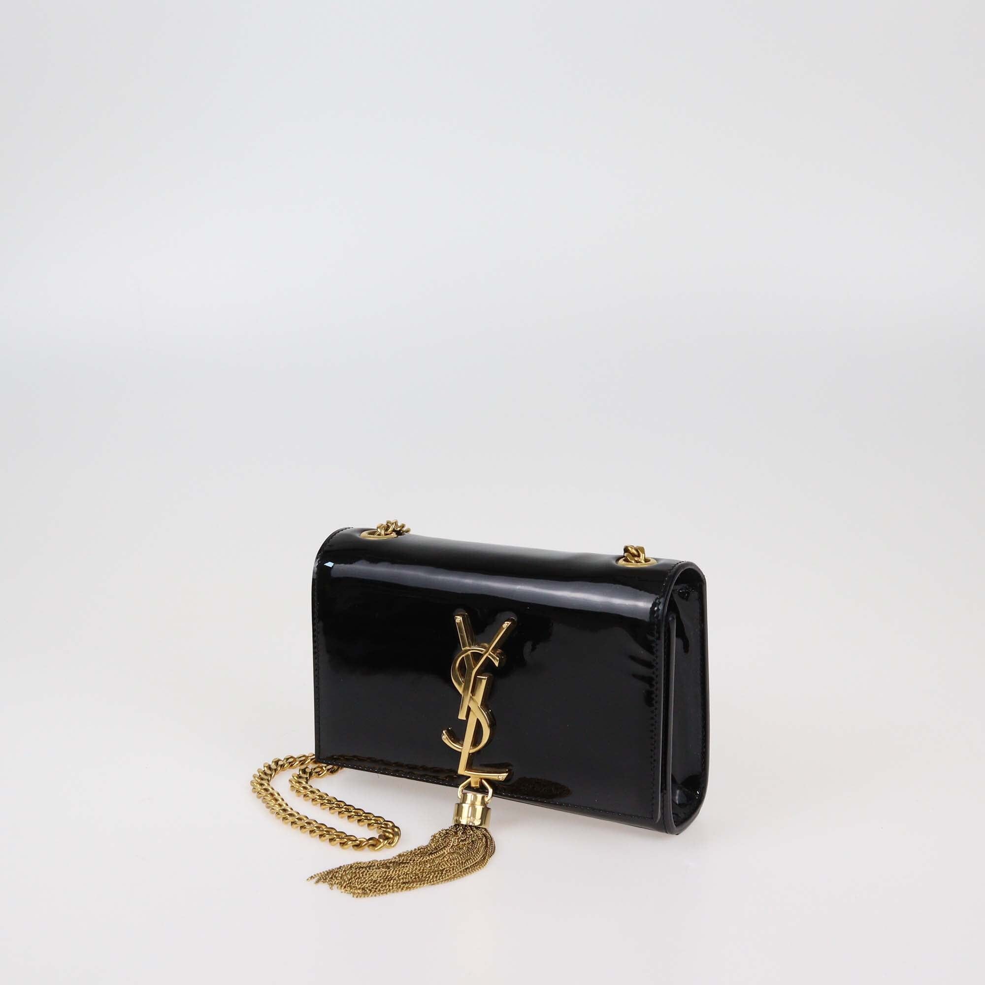 Saint Laurent Black Patent Leather Small Kate Tassel Crossbody Bag Womens Saint Laurent 