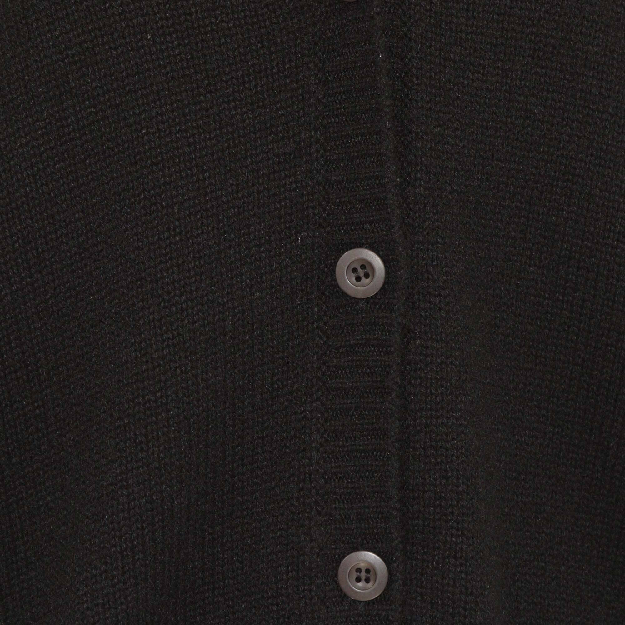 Prada Black Feather Trim Cuff Cashmere Long Sleeve Cardigan Womens Prada 