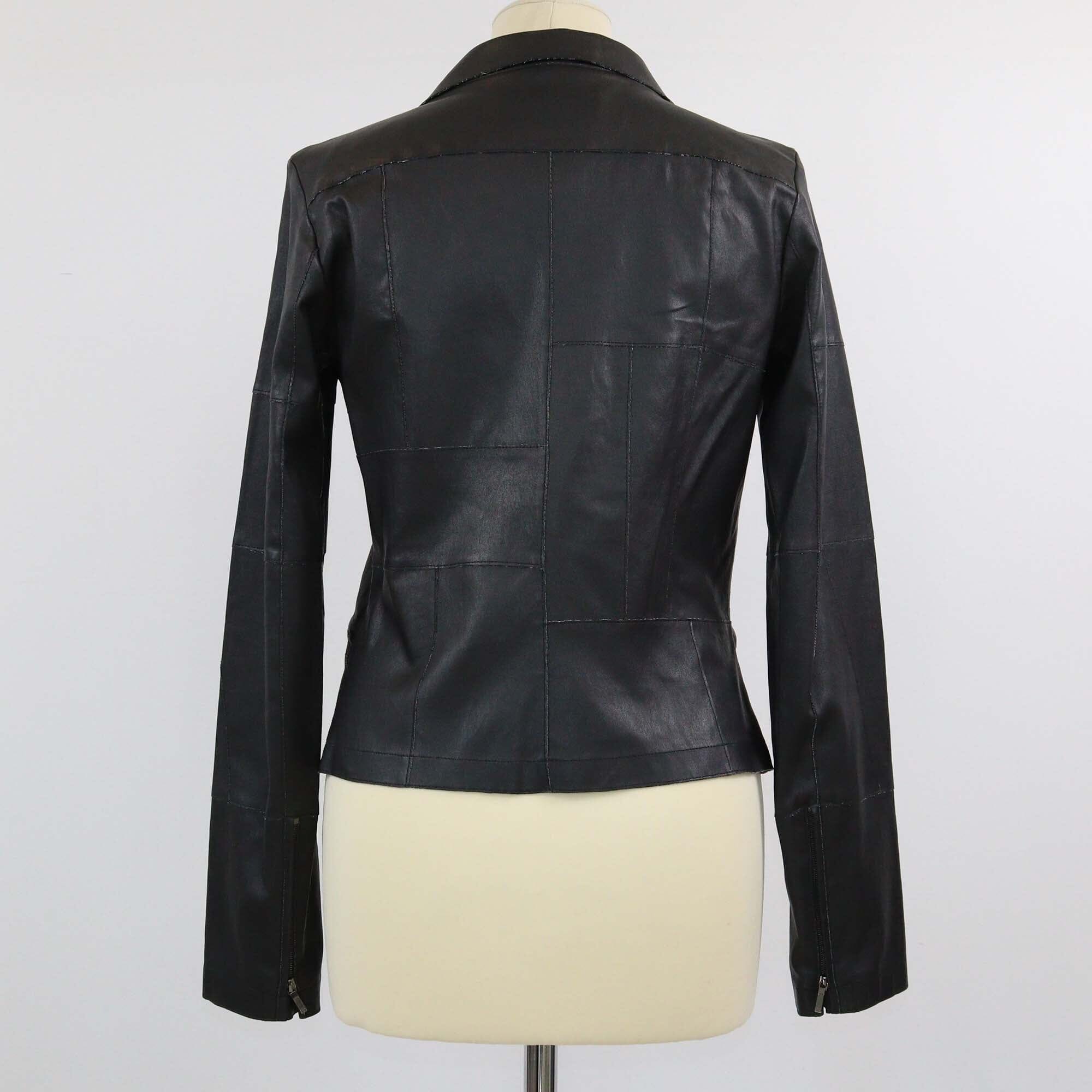 Chanel Black Classic Zip Detailed Biker Jacket Womens Chanel 