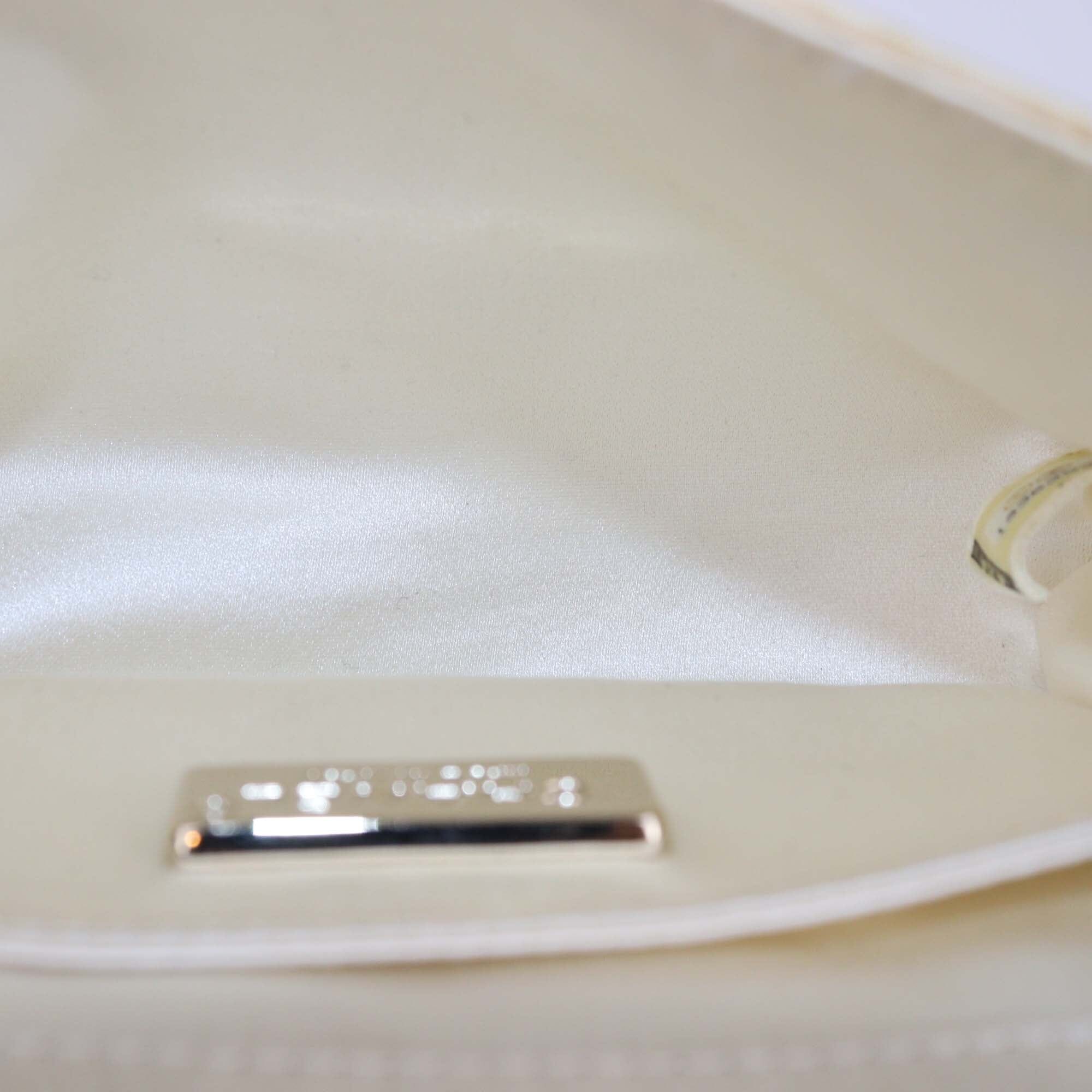 Chanel Off White Quilted Satin Camellia Mini Flap Bag Womens Chanel 