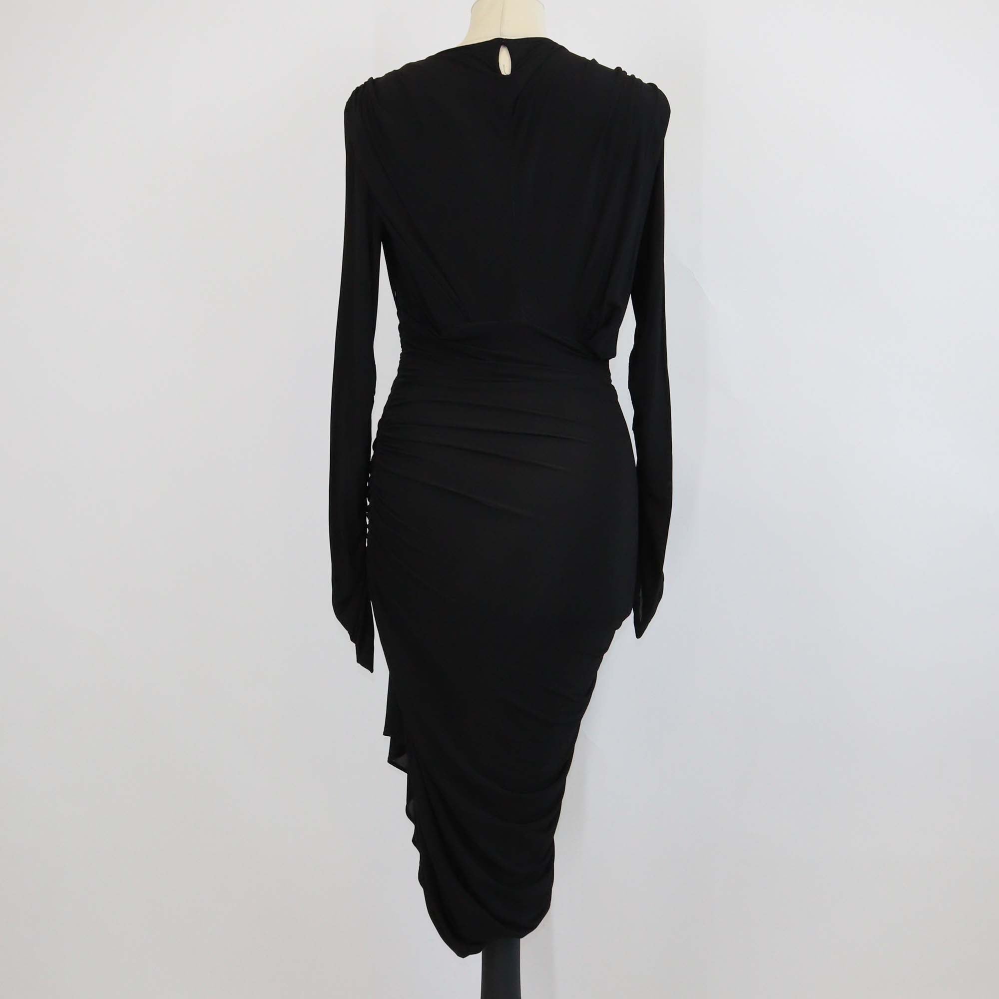 Isabel Marant Black Viscose Zorah Ruched Draped Dress