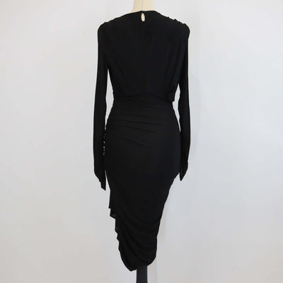 Isabel Marant Black Viscose Zorah Ruched Draped Dress