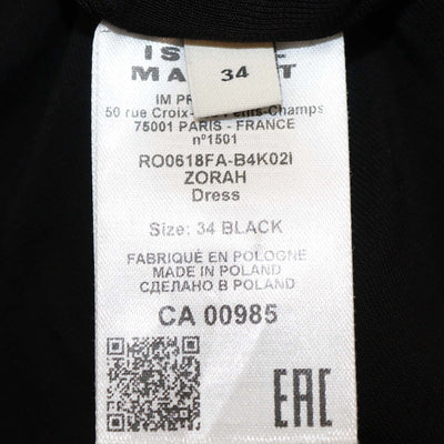 Isabel Marant Black Viscose Zorah Ruched Draped Dress