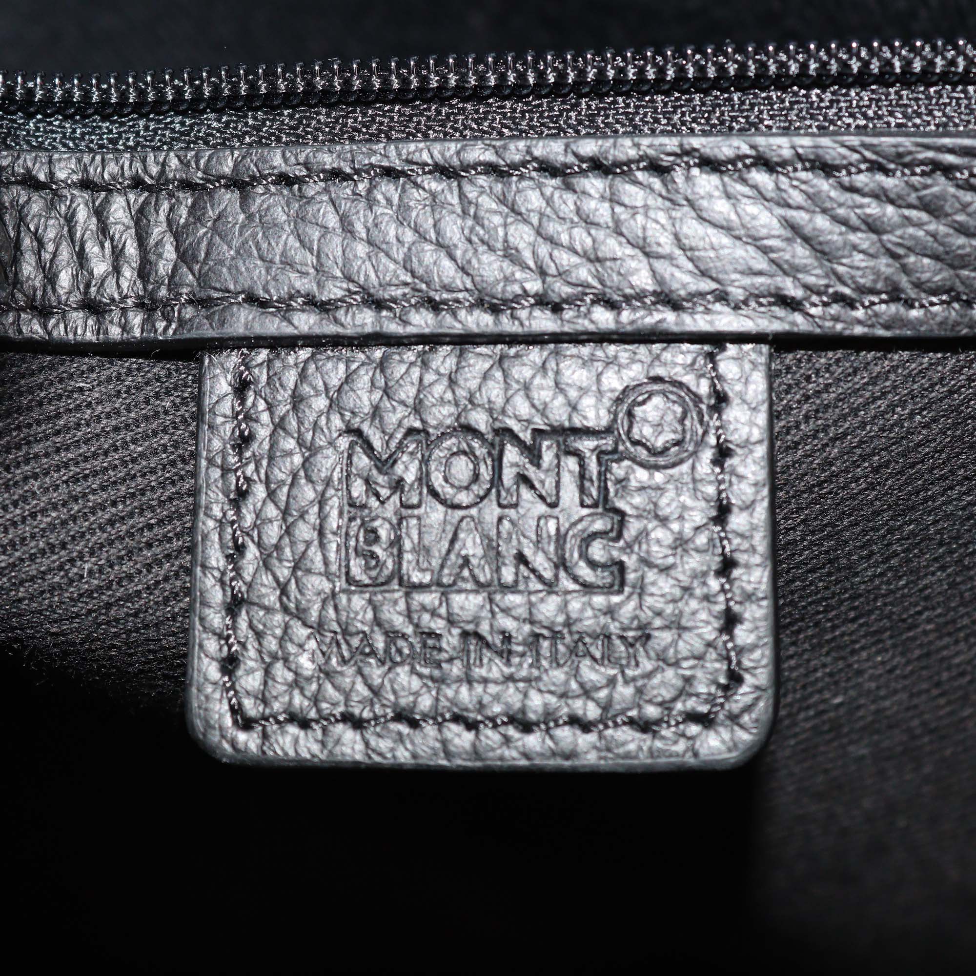 Montblanc Black Mixtapes Print Leather Meisterstuck Wristlet Pouch