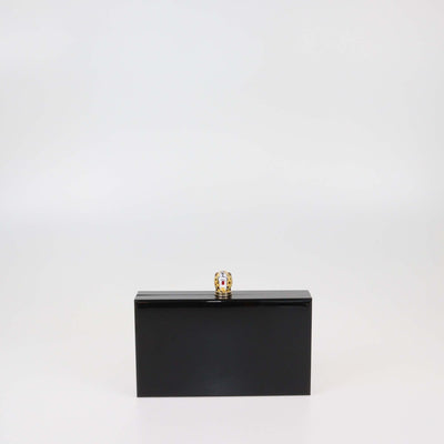 Charlotte Olympia Black Leopard Head Acrylic Clutch Womens Charlotte Olympia 