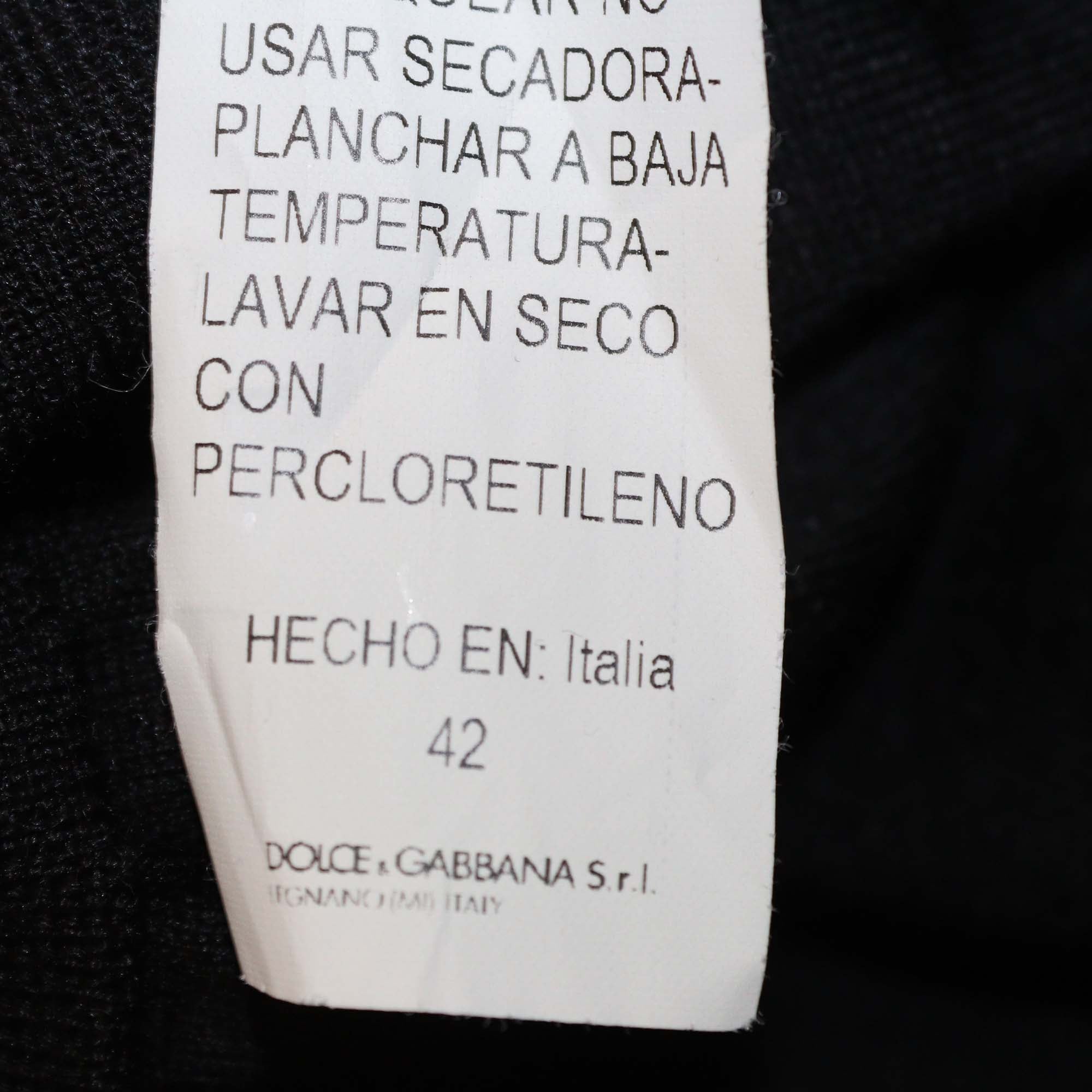 Dolce & Gabbana Black Cashmere & Silk Crystal Buttons Cardigan