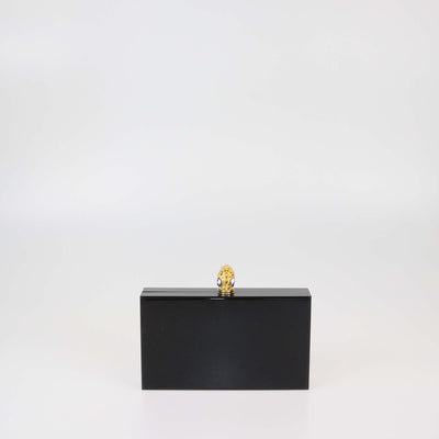 Charlotte Olympia Black Leopard Head Acrylic Clutch Womens Charlotte Olympia 