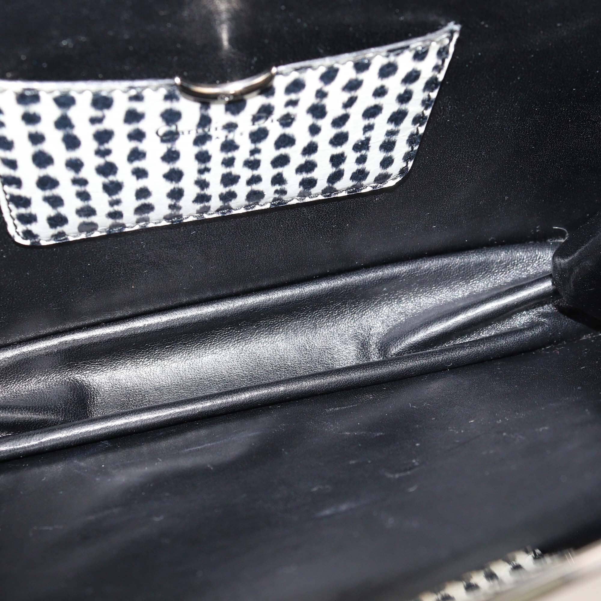 Christian Dior Black/White Animal Print Snakeskin Clutch Womens Christian Dior 