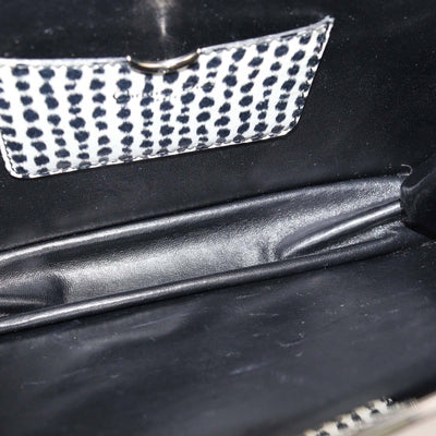 Christian Dior Black/White Animal Print Snakeskin Clutch Womens Christian Dior 