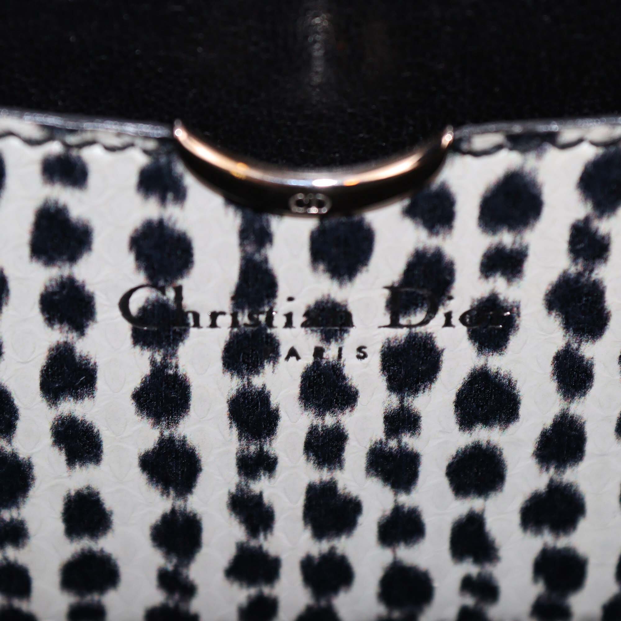 Christian Dior Black/White Animal Print Snakeskin Clutch Womens Christian Dior 