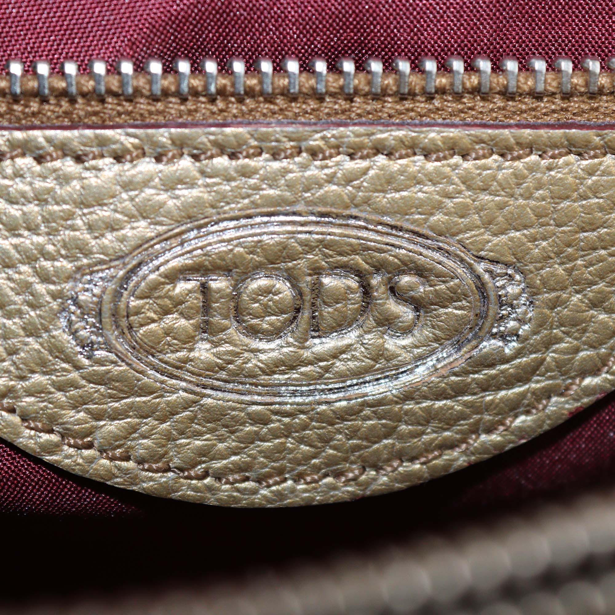 Tod's Gold/Multicolor Leather Double T Shoulder Bag