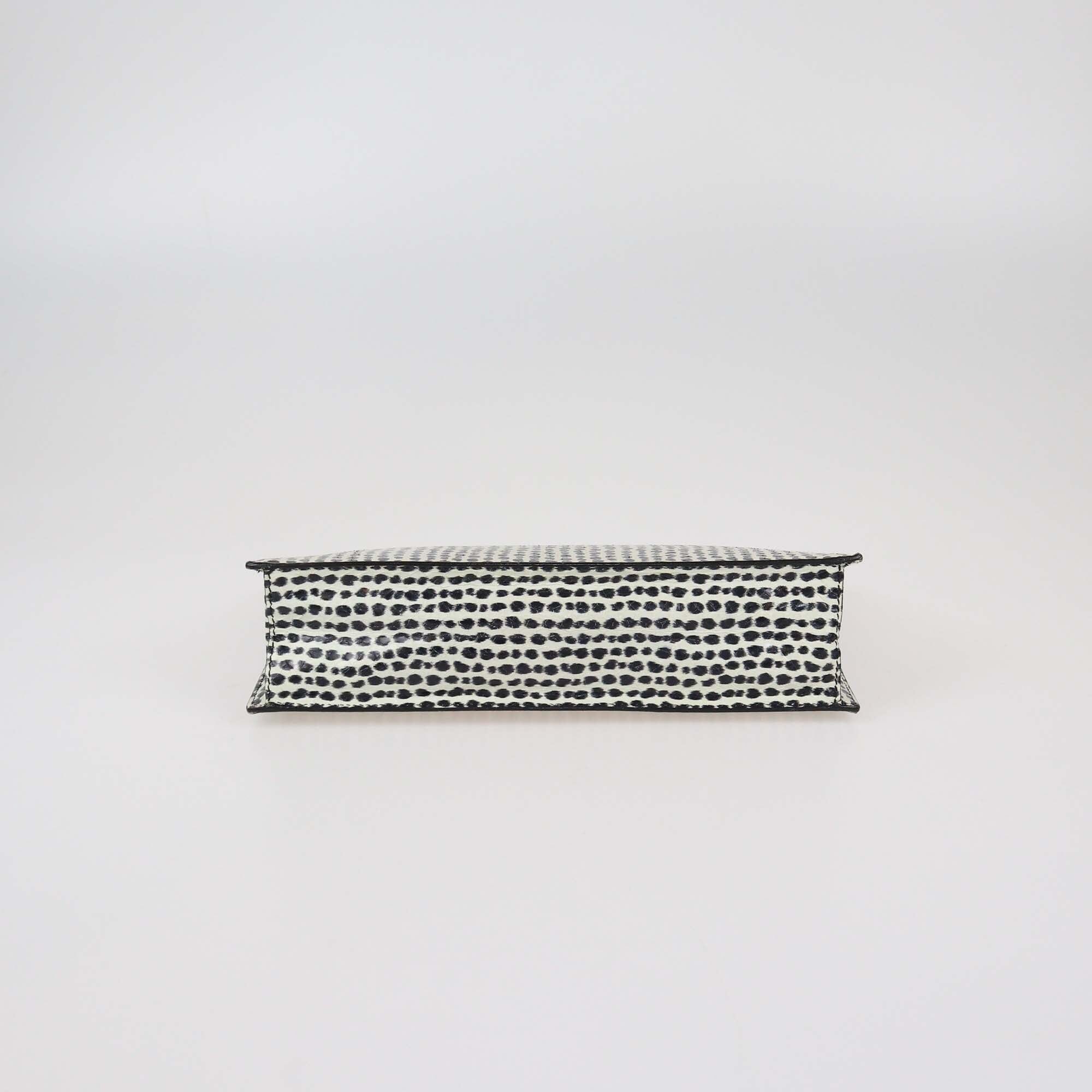 Christian Dior Black/White Animal Print Snakeskin Clutch Womens Christian Dior 