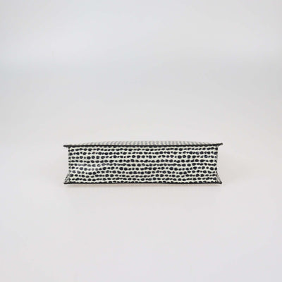 Christian Dior Black/White Animal Print Snakeskin Clutch Womens Christian Dior 