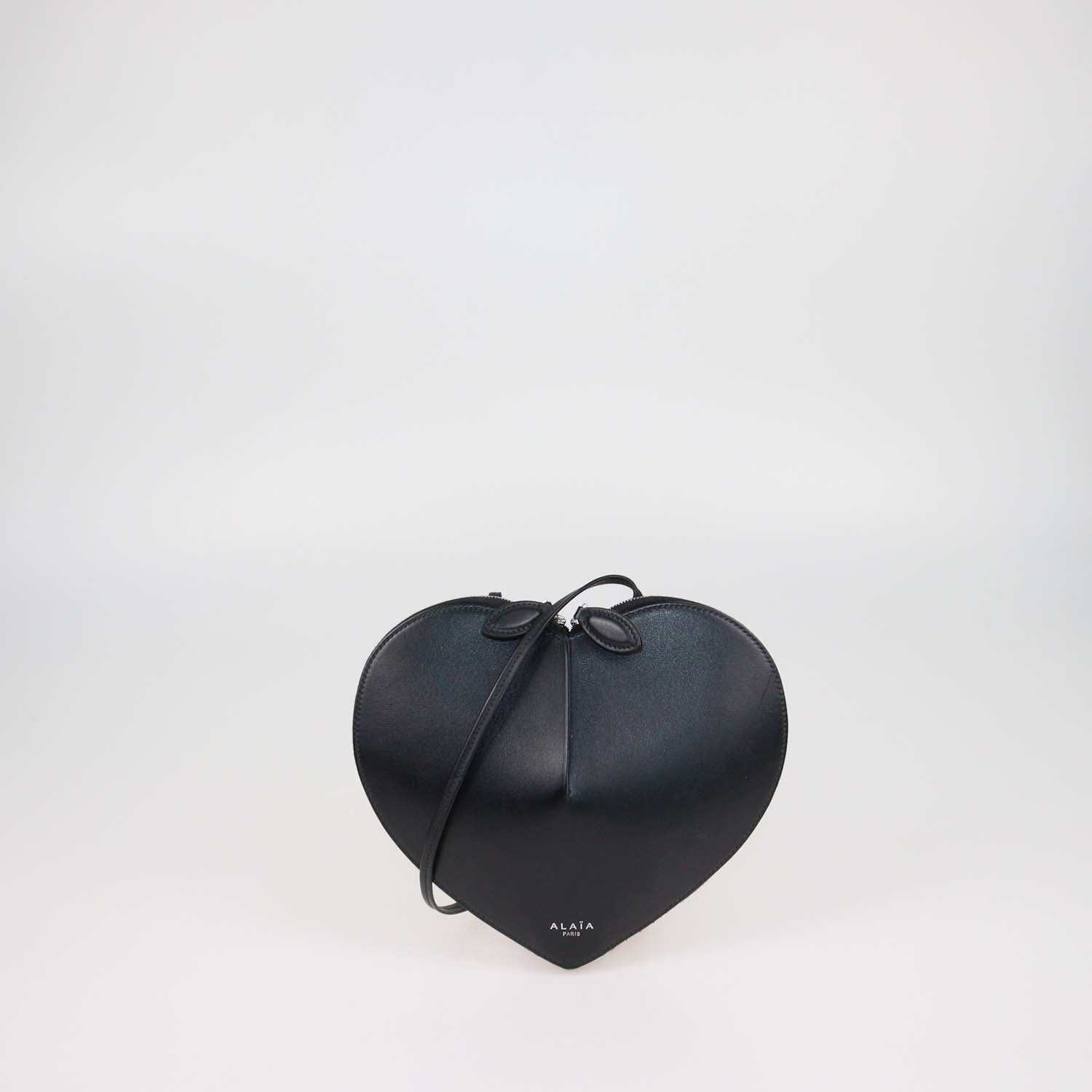 Alaia Black Leather Le Coeur Shoulder Bag