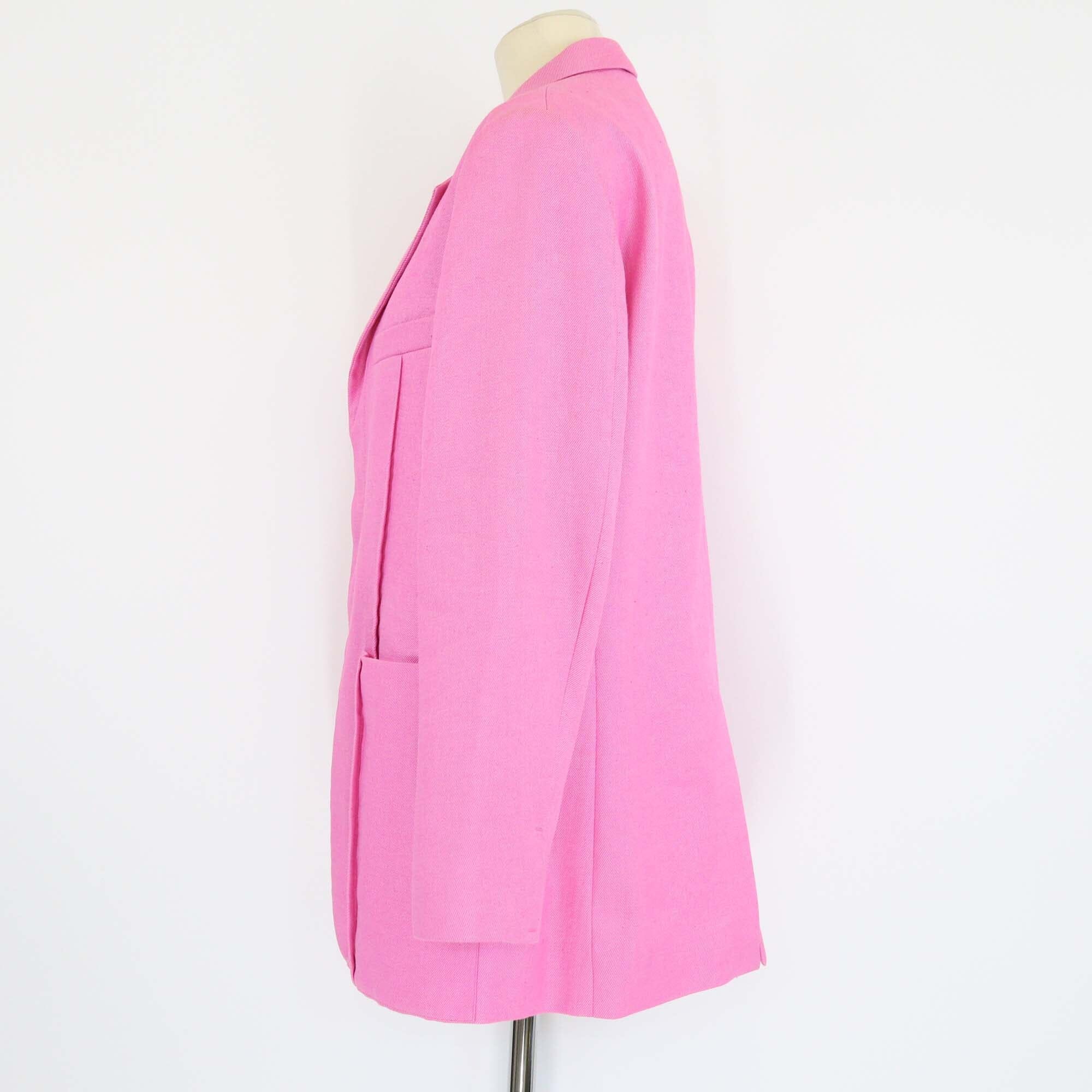 Jacquemus Pink Gabardine Linen Blend Single Breasted Le Splash Blazer Womens Jacquemus 