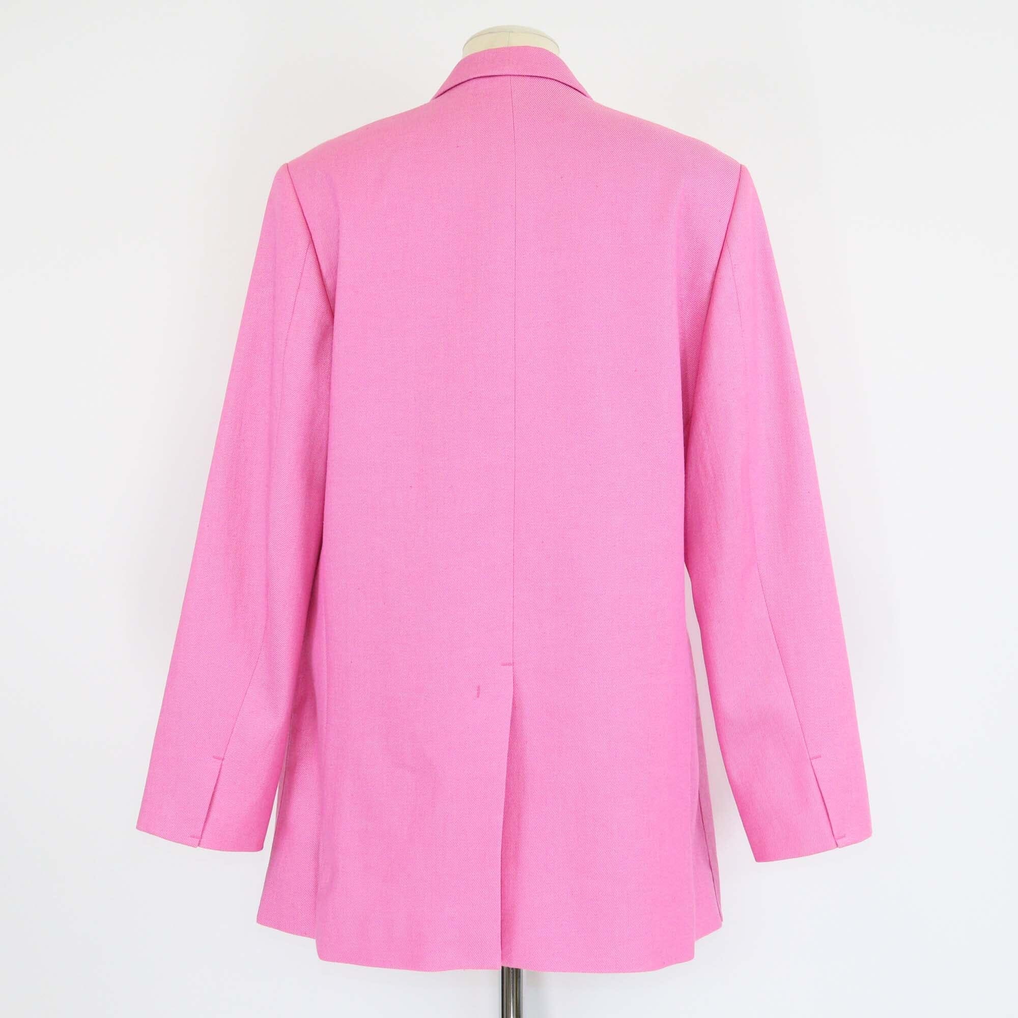 Jacquemus Pink Gabardine Linen Blend Single Breasted Le Splash Blazer Womens Jacquemus 
