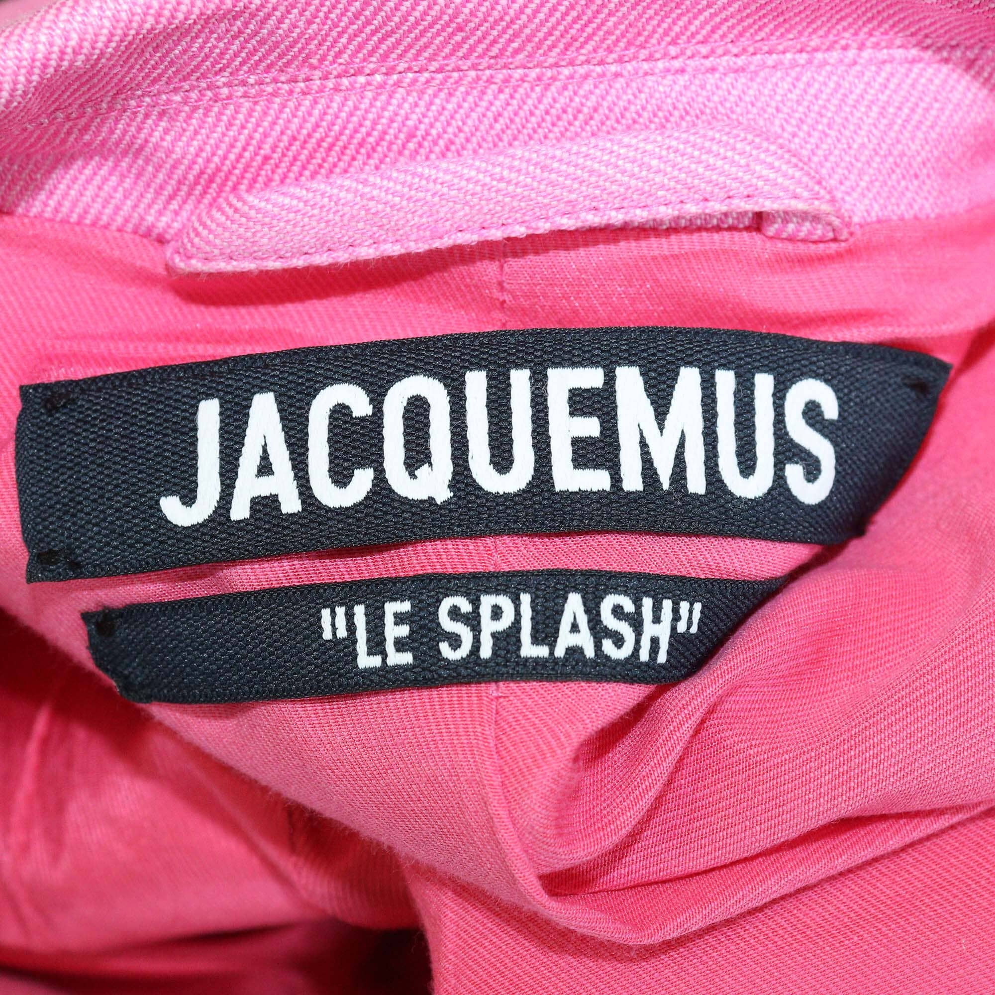 Jacquemus Pink Gabardine Linen Blend Single Breasted Le Splash Blazer Womens Jacquemus 