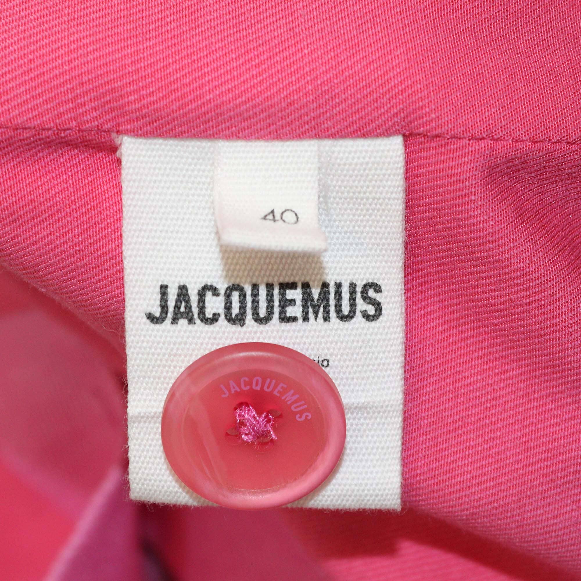 Jacquemus Pink Gabardine Linen Blend Single Breasted Le Splash Blazer Womens Jacquemus 