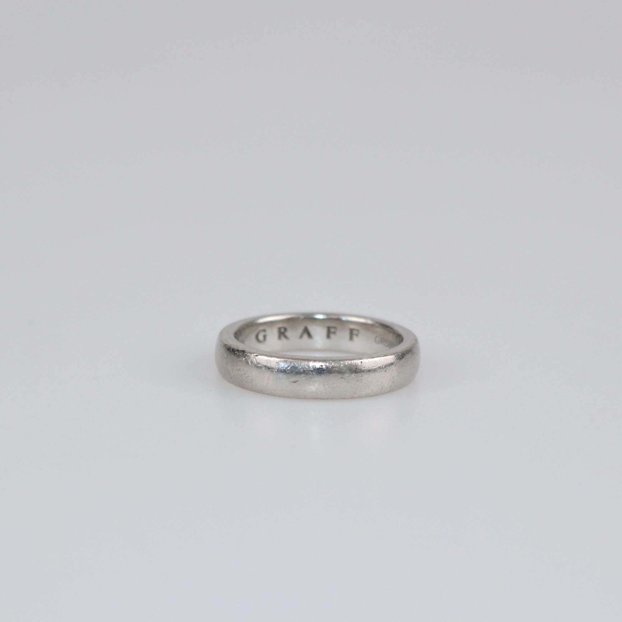Graff D Shape Platinum Band Ring Size 49.5 Womens Graff 
