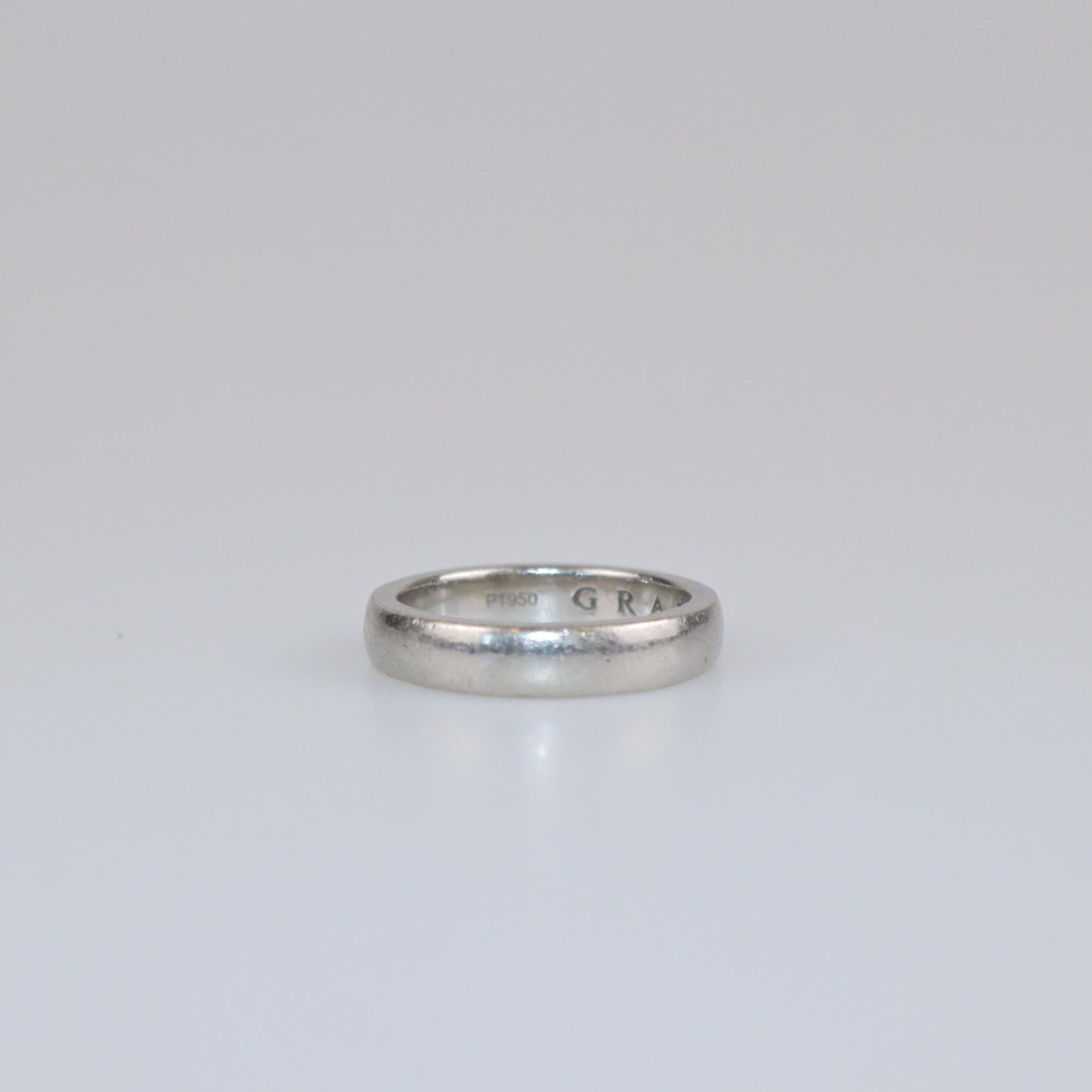 Graff D Shape Platinum Band Ring Size 49.5 Womens Graff 