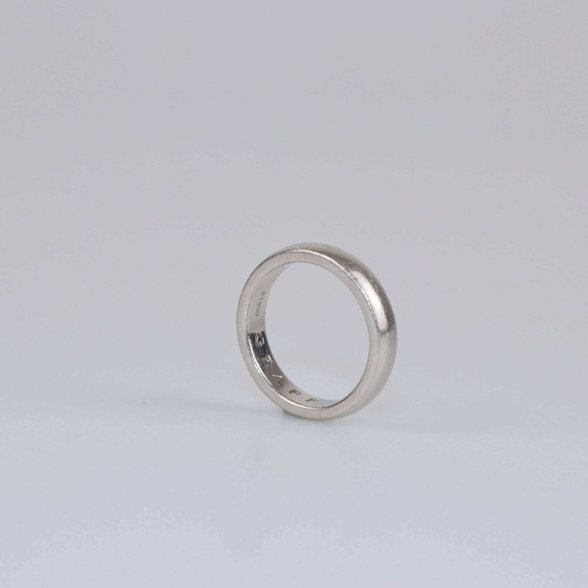 Graff D Shape Platinum Band Ring Size 49.5 Womens Graff 