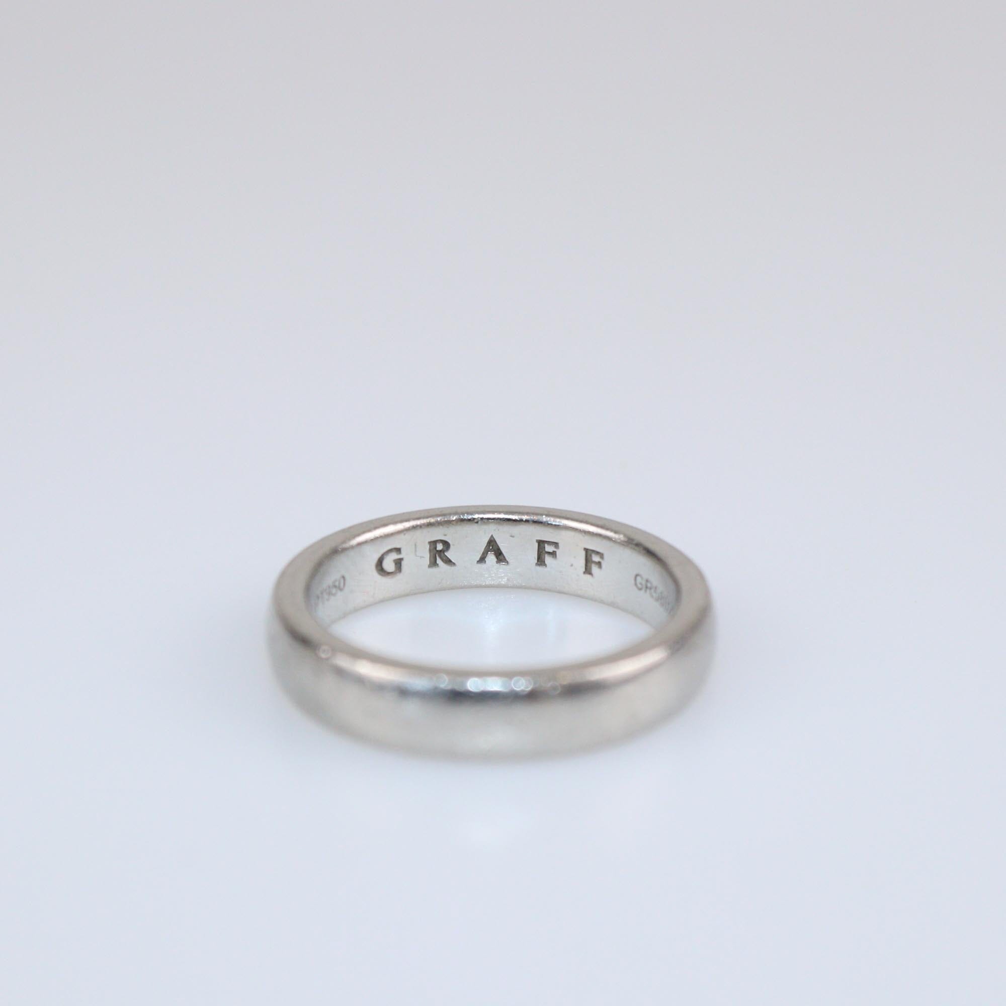 Graff D Shape Platinum Band Ring Size 49.5 Womens Graff 