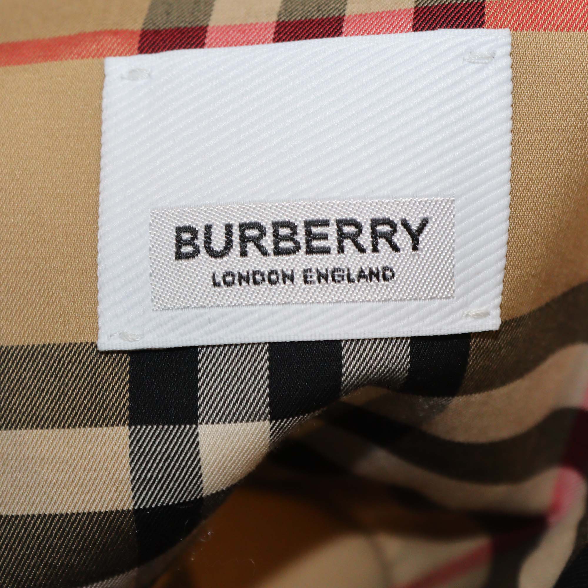Burberry Beige Vintage Check Cotton Button-Up Long Sleeve Shirt