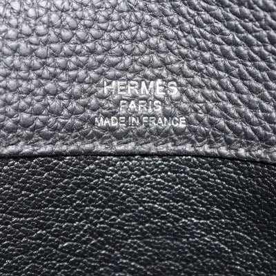Hermes Black Togo Leather and Canvas Kelly Depeches 25 Pouch