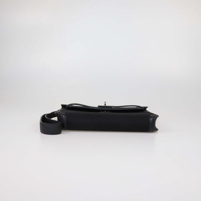 Hermes Black Togo Leather and Canvas Kelly Depeches 25 Pouch