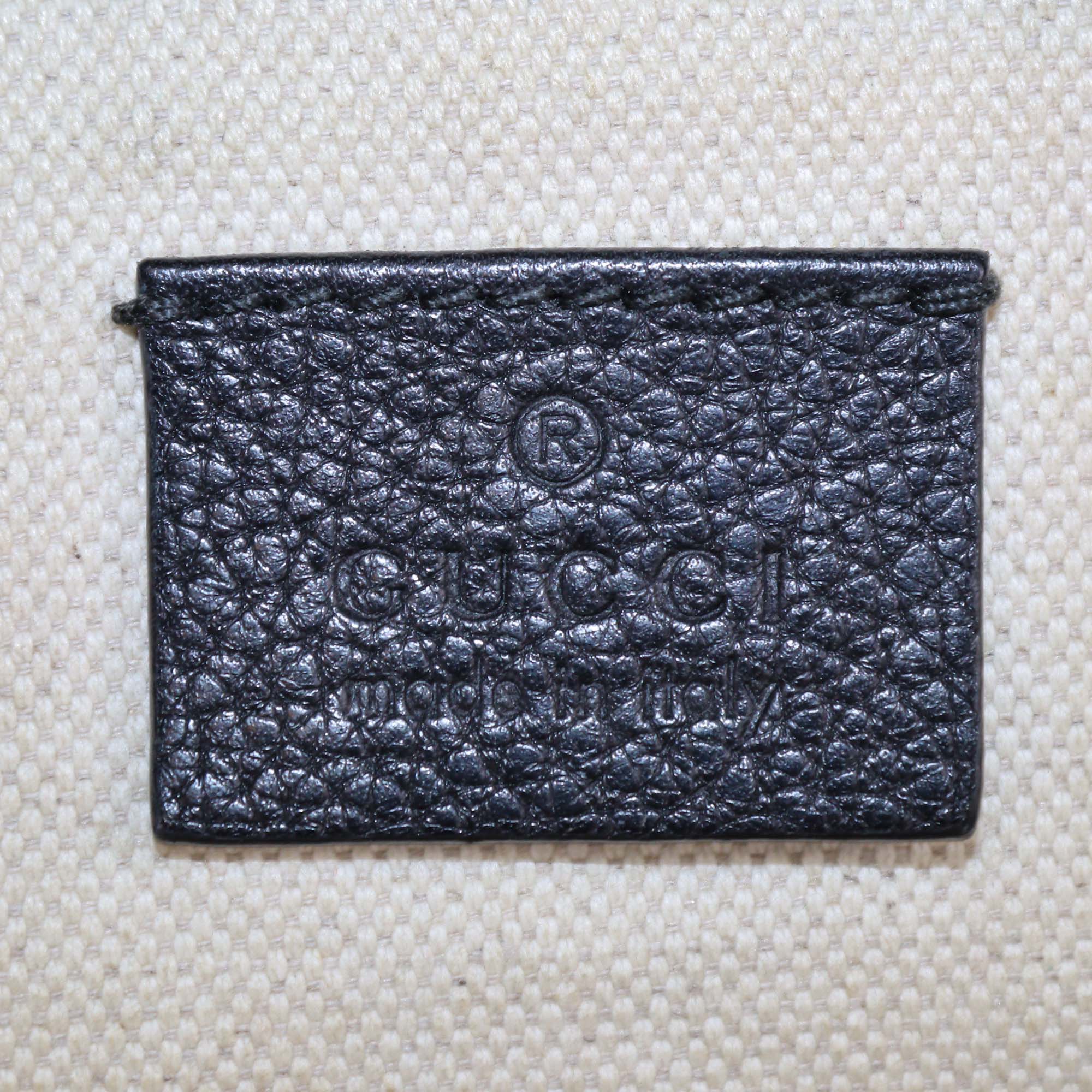 Gucci Black Leather Large Web Logo Belt Bag