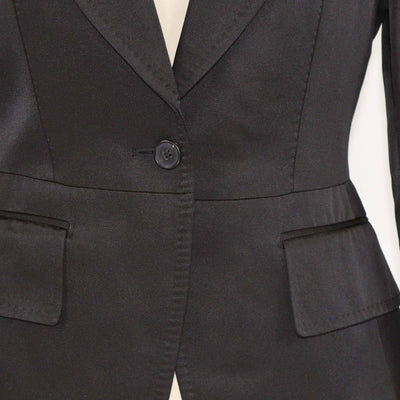 Tom Ford Black Silk & Cotton Single Breasted Blazer Womens Tom Ford 